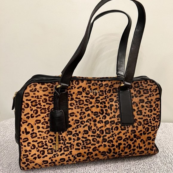 Fossil Cheetah/Leopard Print Shoulder Bag, EUC, RAB, Pin-Up, VLV - Picture 3 of 10